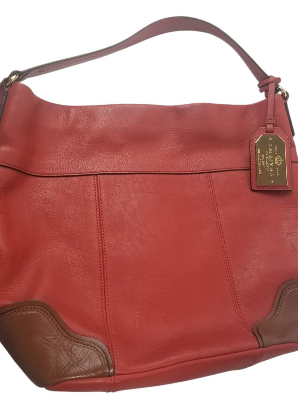Lauren Ralph Lauren Slouchy Hobo Women's Large Red Leather Purse